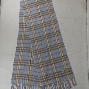 Burberry Cashmere Scarf Blue | Unisex | Iconic Check Pattern | Fast Shipping